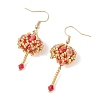 Transparent Electroplate Glass & Seed Glass Beads Dangle Earrings EJEW-MZ00714-02-5