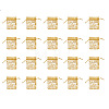20Pcs Gold Stamping Rose Printed Organza Drawstring Bags OP-FP0001-01-4