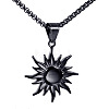 304 Stainless Steel Sun Pendant Box Chain Necklaces for Men FS-WG74900-04-1