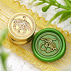 Golden Tone Round Wax Seal Brass Stamp Heads LS-AJEW-M040-01G-D-1