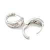 Brass with Cubic Zirconia Hoop Earrings EJEW-G363-17P-2