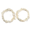 Natural White Moonstone Chip Beaded Stretch Bracelet LS-G-H294-01B-05-1