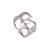 304 Stainless Steel Curb Chains Cuff Rings for Women RJEW-G285-07P-1