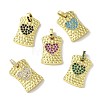 Brass Micro Pave Cubic Zirconia Pendants KK-P290-01G-1