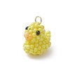 Glass Seed Beaded Duck Charms PALLOY-MZ01133-01-1