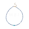 Lampwork Evil Eye & Glass Seed Beaded Necklace with 304 Stainless Steel Clasp for Women NJEW-JN04114-4