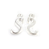 Silver Color Plated Alloy Letter Pendants X-PALLOY-J718-01S-S-1