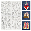 4 Sheets 11.6x8.2 Inch Stick and Stitch Embroidery Patterns DIY-WH0455-166-1