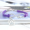 Infinity & Paw Print & Word Love Alloy with Suede Cord Charm Bracelets FS-WG0006A-05-1