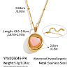 Dyed Natural Pink Quartz 304 Stainless Steel Geometric Pendant Necklaces for Women KV8466-6-1