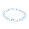 Natural Aquamarine Round Bead Stretch Bracelets for Men Women BJEW-U034-01C-03-4