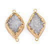 Natural Druzy Agate Connector Charms G-N326-117-2