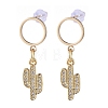 Brass Dangle Stud Earrings EJEW-JE04114-01-1