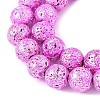 Electroplated Natural Lava Rock Beads Strands G-A263-A02-01-4