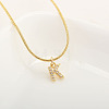 Brass Micro Pave Clear Cubic Zirconia Pendant Initial Necklaces FS-WGC46E8-11-1