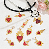 14Pcs Alloy Enamel Stethoscope Pendant Decorations HJEW-ME00156-3