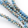 Electroplate Glass Faceted Rondelle Bead Strands EGLA-Q054-8mm-07-1