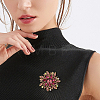 3Pcs 3 Colors Rhinestone Flower Brooch Pin JEWB-FI0001-01-5