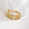 Rack Plating Brass Micro Pave Cubic Zirconia Cuff Finger Rings for Women RJEW-M028-105G-2