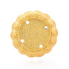 Adjustable Flower Alloy & Iron Bezel Cup Ring Base with Rotatable Tray MAK-T012-06G-2
