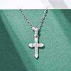 Cross 304 Stainless Steel Pendant Necklaces NJEW-H059-10P-3