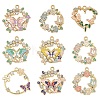 9Pcs 9 Styles Rack Plating Alloy Enamel Pendants FIND-YW0010-66-1