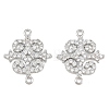 Brass Micro Pave Clear Cubic Zirconia Connector Charms CU-CBA7BFE-03F-P-1