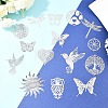 15Pcs 15 Styles 201 Stainless Steel Links Connector Charms STAS-YW0011-13-5