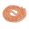 1Strand Light Salmon Transparent Crackle Glass Round Beads Strands X-CCG-Q001-8mm-05-2