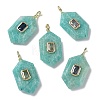 Natural Amazonite Faceted Pendants G-F819-01G-05-1