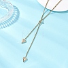 Adjustable Alloy Heart Pendant 304 Stainless Steel Box Chain Lariat Necklaces for Women NJEW-JN05902-01-1