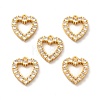 Brass Micro Pave Clear Cubic Zirconia Pendants KK-M238-02G-2