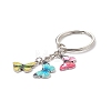 3Pcs Colorful Butterfly Alloy Enamel Pendant Keychain KEYC-JKC00388-4