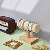 Velvet T-Bar Bracelet Display Stands with Wood Base BDIS-WH0003-29-7