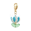 Flower Glass Seed Beaded Pendant Decorations HJEW-MZ00163-01-1