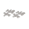 Brass Micro Pave Clear Cubic Zirconia Connector Charms KK-E068-VB333-3