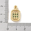 Rack Plating Brass Micro Pave Cubic Zirconia Pendants KK-A224-20G-02-3