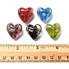24Pcs 5 Colors Luminous Handmade Gold Sand Lampwork Beads FOIL-FS0001-02-5