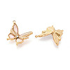304 Stainless Steel & Shell & Rhinestone & ABS Imitation Pearl Butterfly Pendants STAS-T073-67B-G-2