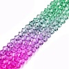 Gradient Color Baking Painted Glass Bead Strands DGLA-A039-T6mm-A010-4