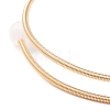 Natural Rose Quartz & Pearl Round Beaded Bangle X-BJEW-JB08464-02-5