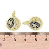 Real 18K Gold Plated Brass Micro Pave Cubic Zirconia Pendants KK-L209-056G-01-3
