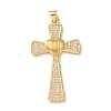 Brass Micro Pave Clear Cubic Zirconia Pendants KK-P352-02B-G-1