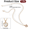 1Pc Alloy Glass Photo Frame Living Memory Floating Locket Pendant Rolo Chain Necklaces for Women NJEW-BM0001-01C-2