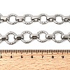 13MM 304 Stainless Steel Textured Round Ring Link Chain Necklaces NJEW-P349-01A-P-5