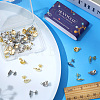 40Pcs 2 Color 201 Stainless Steel Oval Stud Earring Findings STAS-SC0005-29-3
