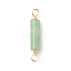 Natural Green Aventurine Connector Charms PALLOY-JF01565-01-1