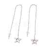 Long Chain with Star Dangle Stud Earrings EJEW-A067-12P-1