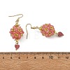 Glass & Dyed Natural Malaysia Jade & Natural Red Jasper/Amethyst/Tiger Eye/Lapis Lazuli/Rhodonite Dangle Earrings EJEW-MZ00814-7