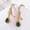 Brass Micro Pave Cubic Zirconia Leverback Earrings EJEW-K300-49G-2